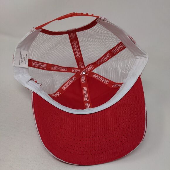 Craftsman ACE Snapback Mesh Back Trucker Hat Red OSFM Embroidered Colorblock - Picture 6 of 7